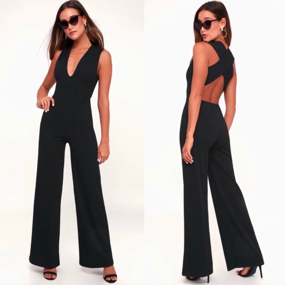 Lulu’s I Thinking Out Loud Black Jumpsuit